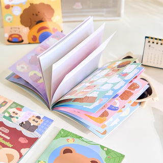 Kawaii Bear Design Sticker Sheet Book (30 Pages) (Random Design)