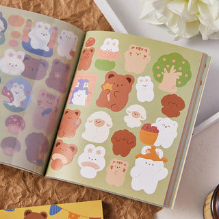 Kawaii Bear Design Sticker Sheet Book (30 Pages) (Random Design)