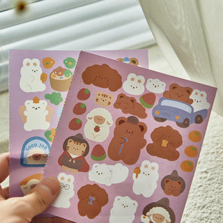 Kawaii Bear Design Sticker Sheet Book (30 Pages) (Random Design)
