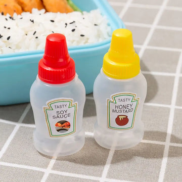 Portable Mini Ketchup & Mustard Bottles - Pack of 2