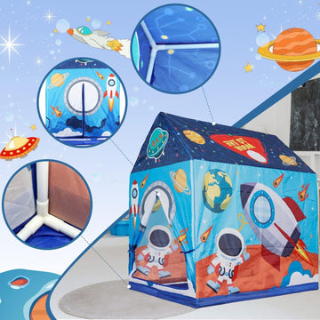 Portable Space-themed Playhouse for Indoor and Outdoor Fun