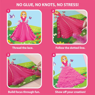 Furry Princess And Unicorn Lace Art Craft Activity Kit