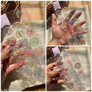 Exquisite Wax Seal Transparent Stickers – Floral Kawaii Journaling Sticker Sheet