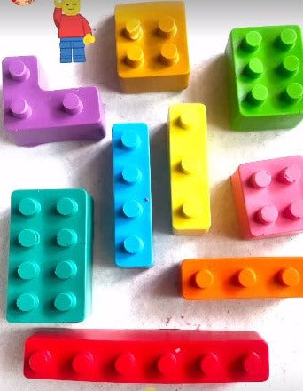 Lego Block Design Crayons Set of 8