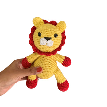 Cute Handmade Cotton Lion Crochet Soft Squishy Toy for Kids & Toddlers Baby