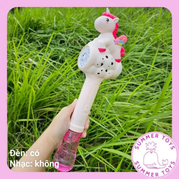 Long Handle Unicorn Bubble Blower Battery-Powered Bubble for Children