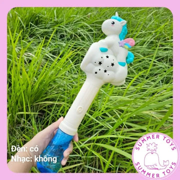 Long Handle Unicorn Bubble Blower Battery-Powered Bubble for Children