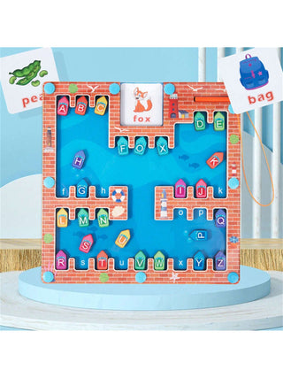 Parking Lot Wooden Magnetic Alphabet Maze Puzzle for Kids