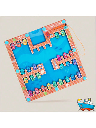 Parking Lot Wooden Magnetic Alphabet Maze Puzzle for Kids