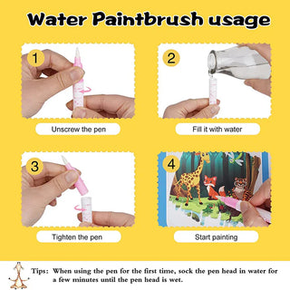 Magic Water Book for Kids – Reusable Mess-Free Coloring & Drawing Activity Book (Random)