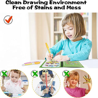 Magic Water Book for Kids – Reusable Mess-Free Coloring & Drawing Activity Book (Random)