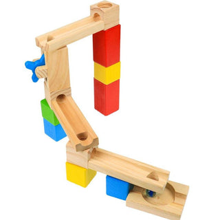 42-Piece Wooden Marble Run Block Set for Kids