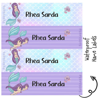 Waterproof Labels - MERMAID -  Pack of 88 labels - PREPAID ONLY