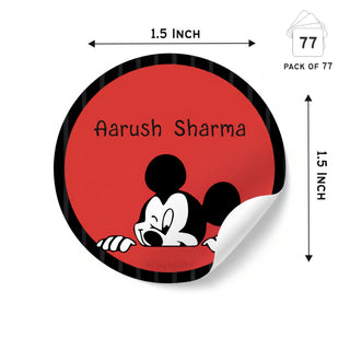 Round Waterproof Labels - Mickey Mouse (77 Pcs) (PREPAID ONLY)