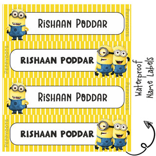 Waterproof Labels - MINIONS - Pack of 88 labels - PREPAID ONLY