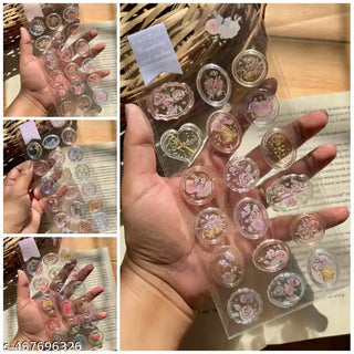 Exquisite Wax Seal Transparent Stickers – Floral Kawaii Journaling Sticker Sheet