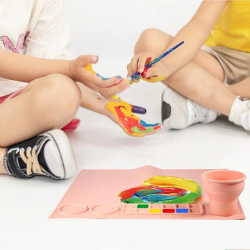 Silicone Painting Mat with Palette and Water Holder