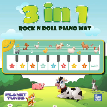 3 in 1 Piano Musical Mat for Kids - 8 Animal's Sounds & 8 Musical Keys & 8 Songs