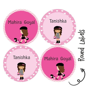Round Waterproof Labels - Paris Dog (70 Pcs) (PREPAID ONLY)