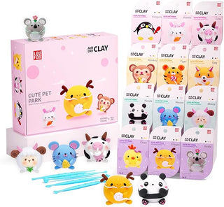 Cute Animal Air Dry Clay DIY Kits for Kids (1 pcs) (Random Animal)