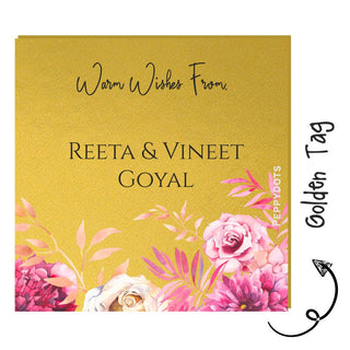 Golden Gift Tag - Pink Flowers (PREPAID)