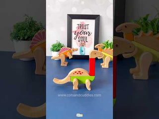 Wooden Dino Magnetic Blocks for Kids