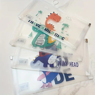 Dinosaur / Unicorn Theme Rectangle Transparent Folder Pouch