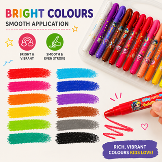 24 Colors Silky Washable Crayons for Art Painting Effects