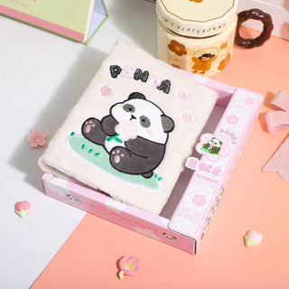Cute Soft Plush Panda Fur Diary (Random Design)