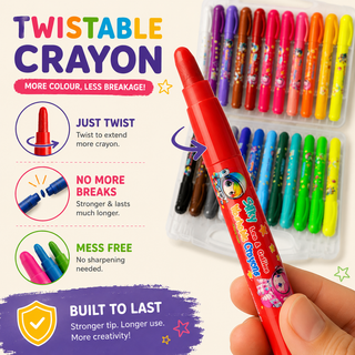 24 Colors Silky Washable Crayons for Art Painting Effects