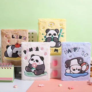 Cute Soft Plush Panda Fur Diary (Random Design)