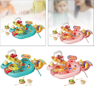 3-in-1 Running Water Play Sink Toy with Fishing Game & Kitchen Set