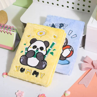 Cute Soft Plush Panda Fur Diary (Random Design)