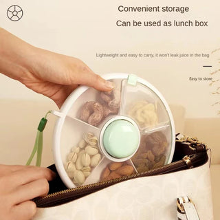 Portable Rotating Snack and Dry Fruit Organizer for Kids & Adults