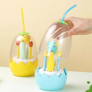 Dinosaur Design Stainless Steel Cutlery Set with Egg-Shaped Case