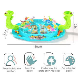 Dino Duel: Catapult Marble Toy - Educational 2-Player Battle Board Game for Parent-Child Fun(BOX DAMAGE)