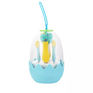 Dinosaur Design Stainless Steel Cutlery Set with Egg-Shaped Case