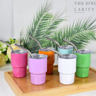 Mini 60ml Tumbler – Stylish, Reusable, BPA-Free, Steel Inside | Ideal for Espresso & Party Drinks (Random Colour)