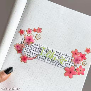 Sakura Cherry Blossom Gold Foil Sticker Sheets | Kawaii Floral Scrapbook Stickers