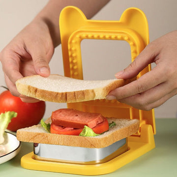 Square Design Stainless Steel Sandwich Cutter (Random Color)