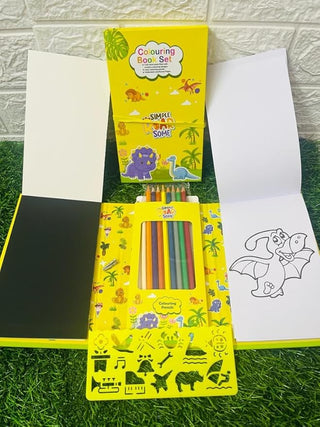 Coloring Book Set for Kids with 2 in1 8 Color Pencils for Scratch & Coloring Art