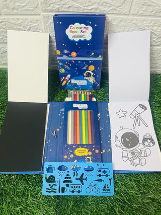 Coloring Book Set for Kids with 2 in1 8 Color Pencils for Scratch & Coloring Art