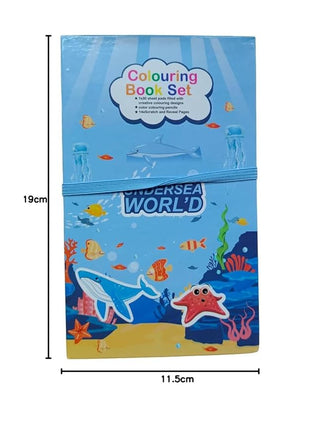 Coloring Book Set for Kids with 2 in1 8 Color Pencils for Scratch & Coloring Art