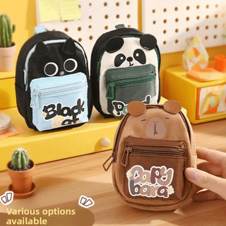 Mini Animal Backpack Coin Purse – Zipper Pouch with Front Pocket & Keychain