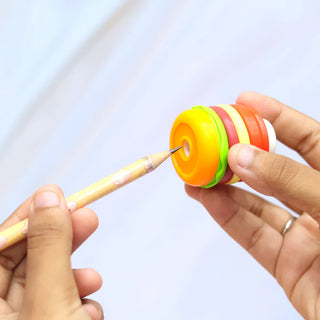 2 in 1 Fast Food Design Pencil Sharpener with Eraser (1pc)