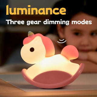 Cute Rocking Horse Unicorn Design Silicon Night Lamp