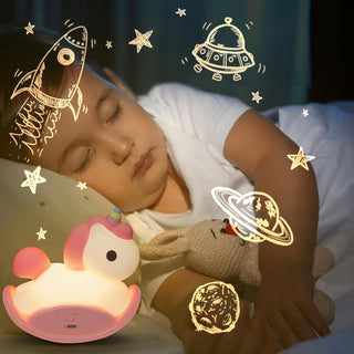 Cute Rocking Horse Unicorn Design Silicon Night Lamp