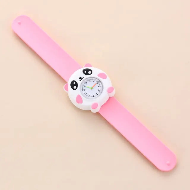 Cartoon Animal Silicone Slap Band Watch for Kids With gift box 1pc Random Color