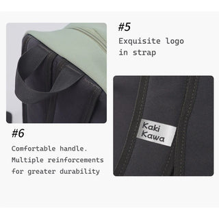 Two-Tone Mini Backpack with Checkered Stripe