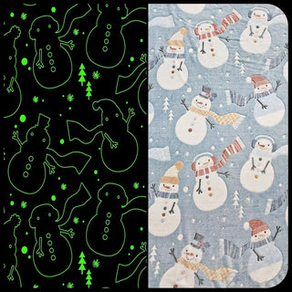 Premium Super Soft Warm Cozy Furry Blanket Glow in The Dark (5.5ft x 6.5ft) (Snowman)